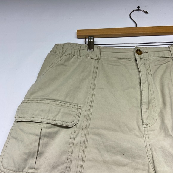 Croft & Barrow Cargo Shorts Men's 40 Beige Cotton Zipper Fly Pockets Flat Front - Picture 4 of 12